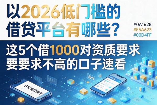 2026低门槛的借贷平台有哪些?这5个借1000对资质要求不高的口子速看