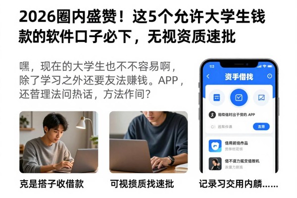 2026圈内盛赞！这5个允许大学生借钱的软件口子必下，无视资质速批