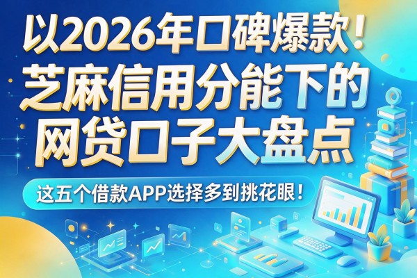 2026年口碑爆款！芝麻信用分能下的网贷口子大盘点，这五个借款APP选择多到挑花眼！