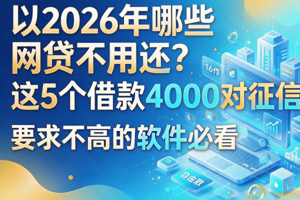 2026年哪些网贷不用还？这5个借款4000对征信要求不高的软件必看