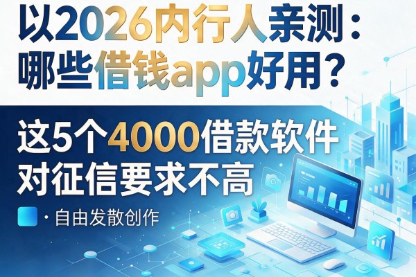 2026内行人亲测：哪些借钱app好用？这5个4000借款软件对征信要求不高