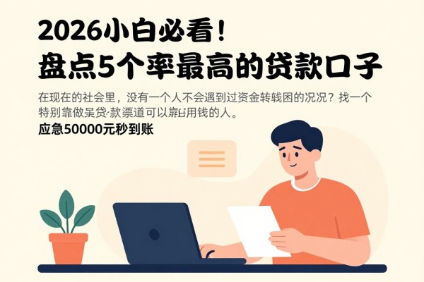 2026小白必看！盘点5个通过率最高的贷款口子，应急50000元秒到账