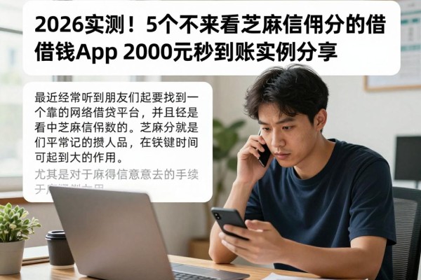 2026实测！5个不怎么看芝麻信用分的借钱App，2000元秒到账实例分享