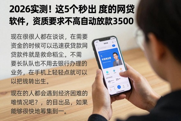 2026实测！这5个秒出额度的网贷软件，资质要求不高自动放款3500