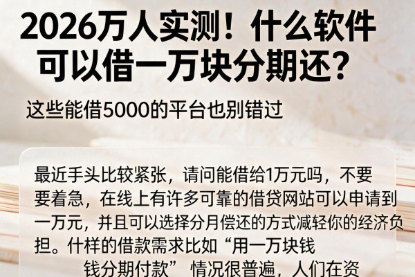 2026万人实测!什么软件可以借一万块分期还?这些能借5000的平台也别错过