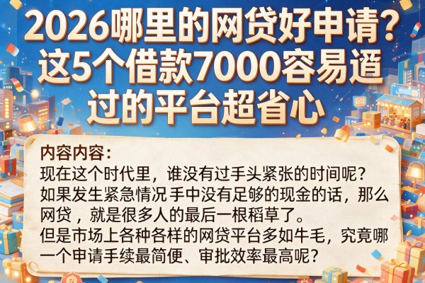2026哪里的网贷好申请？这5个借款7000容易通过的平台超省心