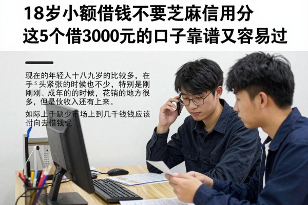18岁小额借钱不要芝麻信用分,这5个借3000元的口子靠谱又容易过