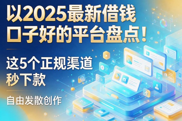 2025最新借钱口子好的平台盘点！这5个正规渠道秒下款