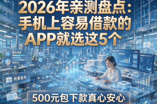 2026年亲测盘点：手机上容易借款的APP就选这5个，500元包下款真心安心！