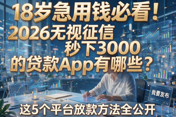 18岁急用钱必看!2026无视征信秒下3000的贷款App有哪些?这5个平台放款方法全公开