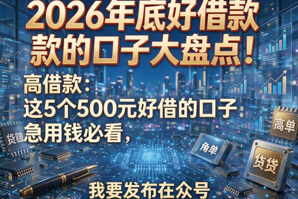 2026年底好借款的口子大盘点！这5个500元好借的口子，急用钱必看