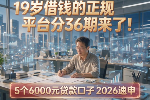 19岁借钱的正规平台分36期来了！5个6000元贷款口子2026速申