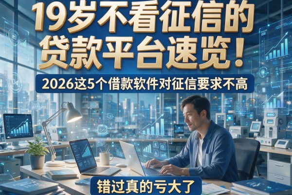 19岁不看征信的贷款平台速览!2026这5个借款软件对征信要求不高,错过真的亏大了