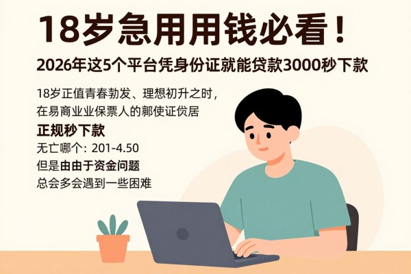 18岁急用钱必看！2026年这5个平台凭身份证就能贷款3000，正规秒下款