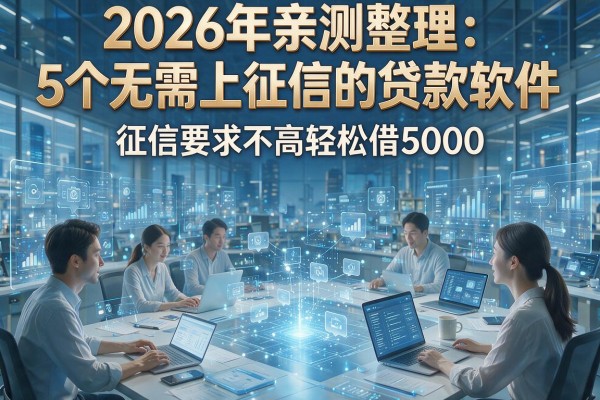 2026年亲测整理：5个无需上征信的贷款软件，征信要求不高轻松借5000