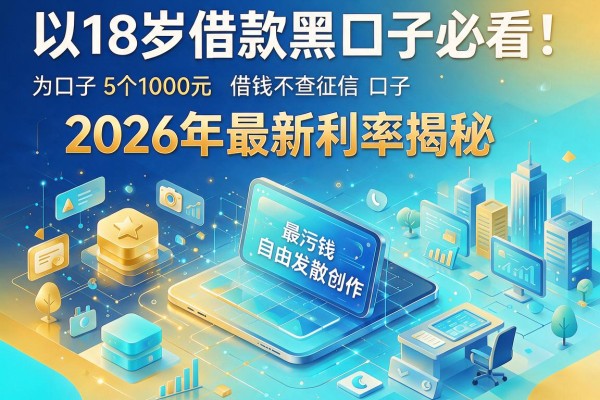 18岁借款黑口子必看！2026年最新利率揭秘，盘点5个1000元借钱不查征信的口子