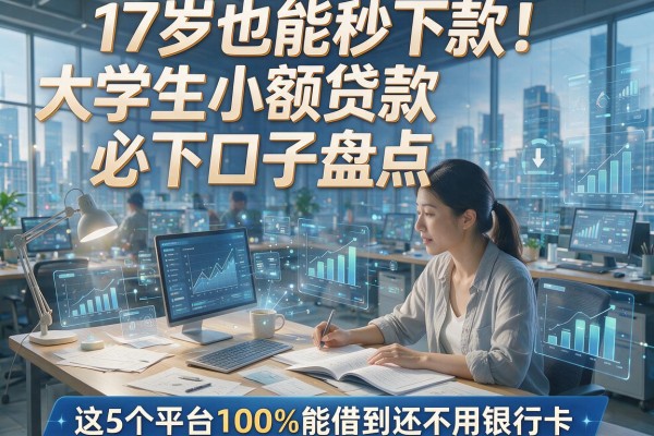 17岁也能秒下款!大学生小额贷款必下口子盘点,这5个平台100%能借到还不用银行卡