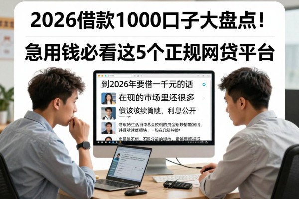 2026借款1000口子大盘点！急用钱必看这5个正规网贷平台