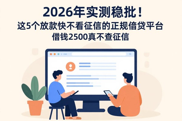 2026年实测稳批！这5个放款快不看征信的正规借贷平台，借钱2500真不查征信