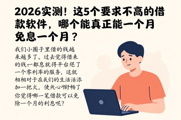 2026实测！这5个要求不高的借款软件，哪个能真正免息一个月？