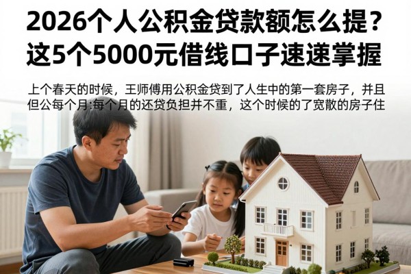 2026个人公积金贷款额怎么提?这5个5000元借钱口子速速掌握!