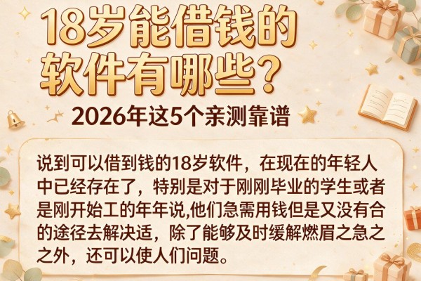 18岁能借钱的软件有哪些？2026年这5个亲测靠谱