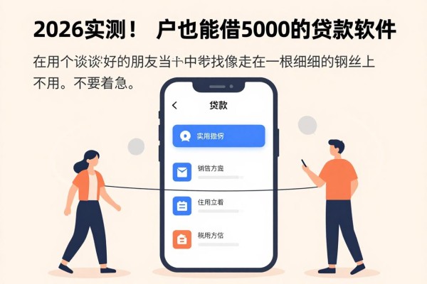 2026实测!这五个黑户也能借5000的贷款软件,不用上征信体验超预期