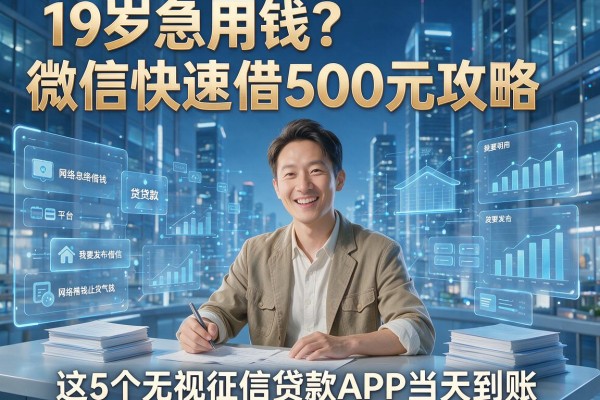 19岁急用钱?微信快速借500元攻略,这5个无视征信贷款APP当天到账!