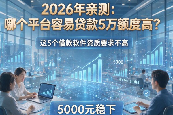 2026年亲测:哪个平台容易贷款5万额度高?这5个借款软件资质要求不高,5000元稳下!