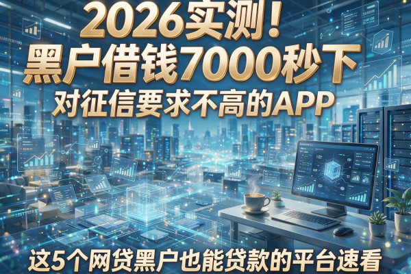 2026实测!黑户借钱7000秒下、对征信要求不高的APP,这5个网贷黑户也能贷款的平台速看