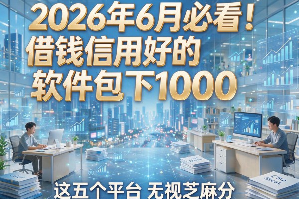 2026年6月必看！借钱信用好的软件包下1000，这五个平台无视芝麻分