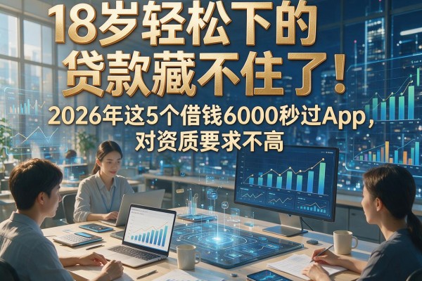 18岁轻松下的贷款藏不住了!2026年这5个借钱6000秒过App,对资质要求不高