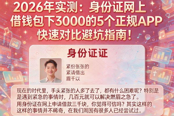 2026年实测:身份证网上借钱包下3000的5个正规APP,快速对比避坑指南!