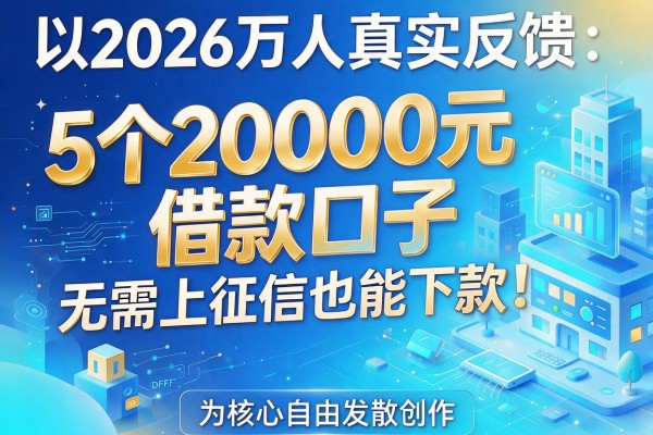2026万人真实反馈：5个20000元借款口子，无需上征信也能下款！