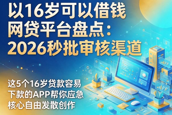 16岁可以借钱的网贷平台盘点:2026秒批审核渠道,这5个16岁贷款容易下款的APP帮你应急