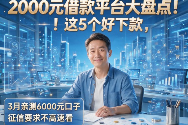 2000元借款平台大盘点！这5个好下款，3月亲测6000元口子，征信要求不高速看