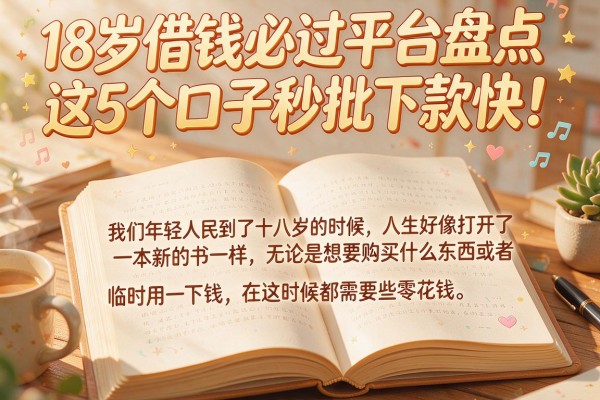 18岁借钱必过平台盘点，这5个口子秒批下款快！