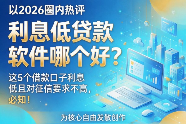 2026圈内热评：利息低贷款软件哪个好？这5个借款口子利息低且对征信要求不高，必知！