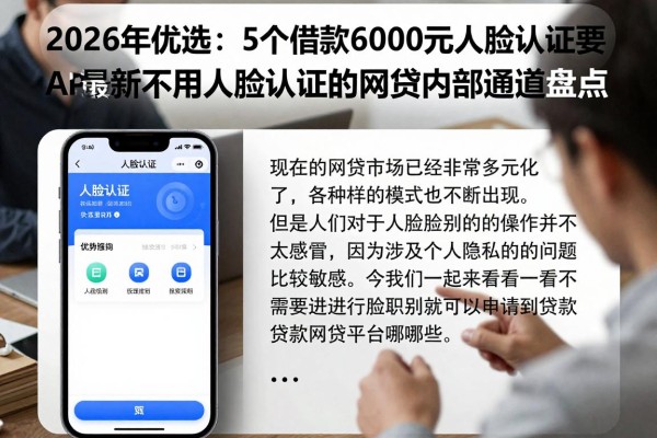 2026年优选:5个借款6000元人脸认证要求不高的APP,最新不用人脸认证的网贷内部通道盘点