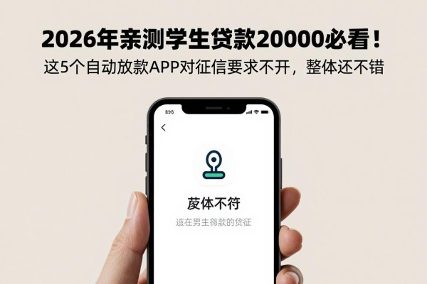 2026年亲测学生贷款20000必看!这5个自动放款APP对征信要求不高,整体还不错