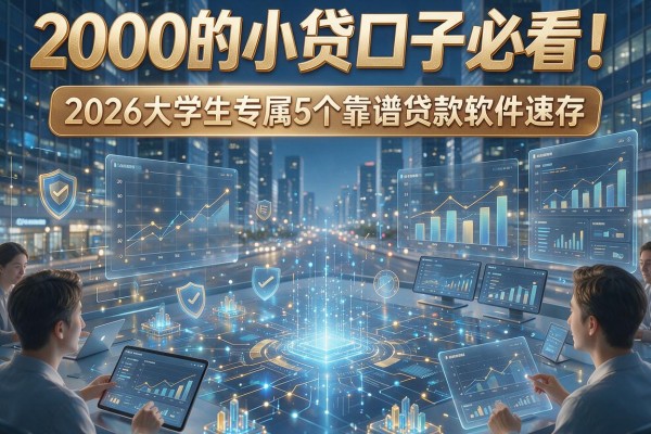 2000的小贷口子必看！2026大学生专属5个靠谱贷款软件速存