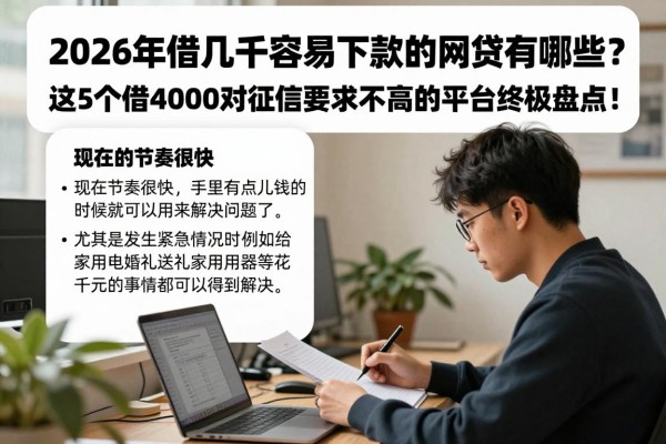 2026年借几千容易下款的网贷有哪些？这5个借4000对征信要求不高的平台终极盘点！