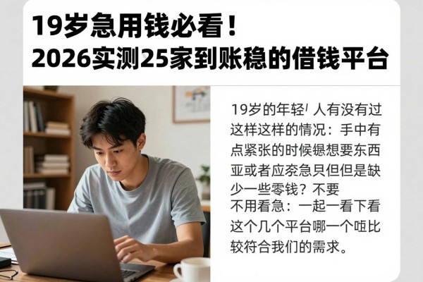 19岁急用钱必看！2026实测这5家到账稳定的借钱平台