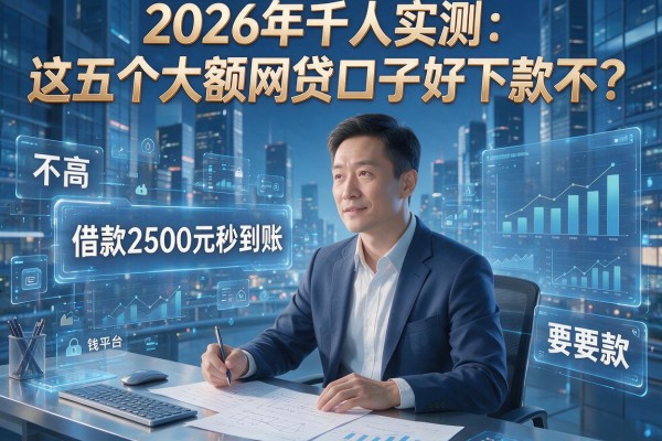 2026年千人实测:这五个大额网贷口子好下款不?要求不高,借款2500元秒到账!