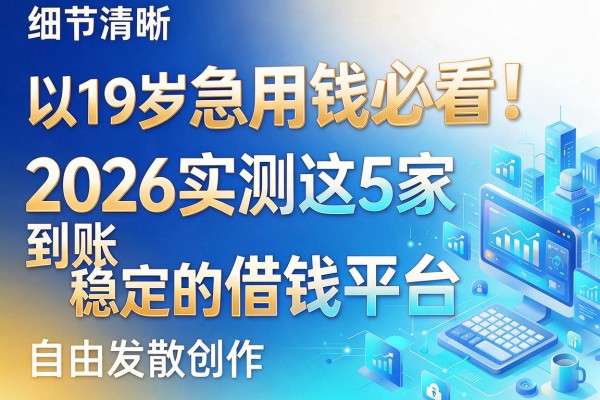 19岁急用钱必看!2026实测这5家到账稳定的借钱平台