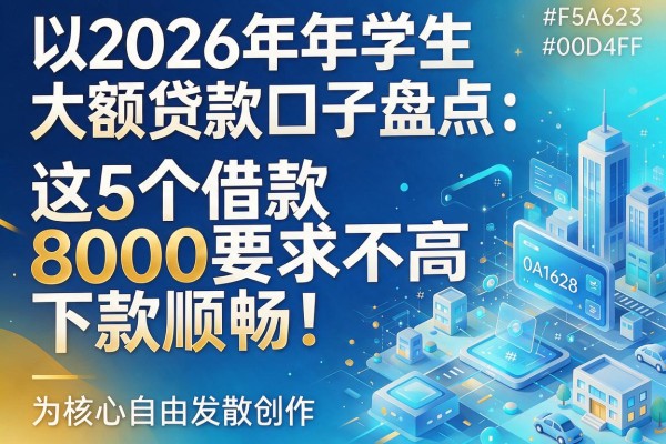 2026年学生大额贷款口子盘点：这5个借款8000要求不高，下款顺畅！