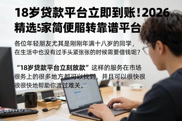 18岁贷款平台立即到账！2026极速放款攻略：精选5家简便周转靠谱平台