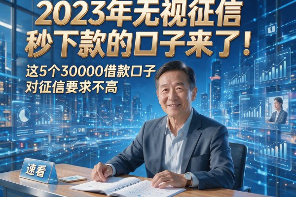 2023年无视征信秒下款的口子来了！这5个30000借款口子对征信要求不高，速看！