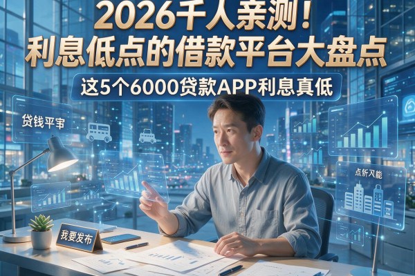 2026千人亲测！利息低点的借款平台大盘点，这5个6000贷款APP利息真低