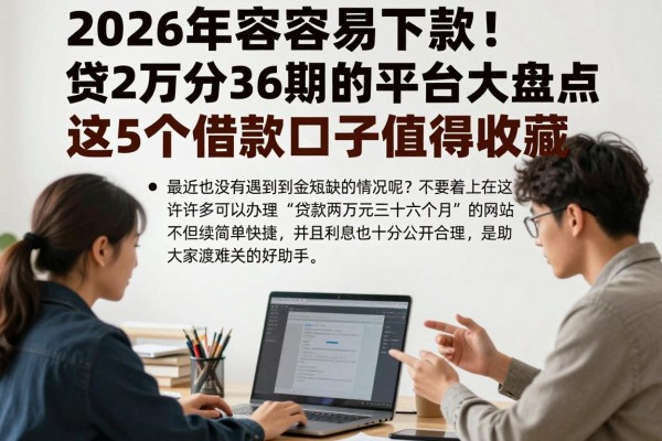 2026年容易下款！贷2万分36期的平台大盘点，这5个借款口子值得收藏！